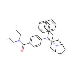 CCN(CC)C(=O)c1ccc(N(c2ccccc2)[C@@H]2C[C@@H]3CC[C@H](C2)N3CCc2ccccc2)cc1 ZINC000100760053