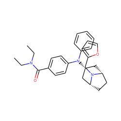 CCN(CC)C(=O)c1ccc(N(c2ccccc2)[C@@H]2C[C@@H]3CC[C@H](C2)N3Cc2ccco2)cc1 ZINC000100760933