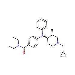 CCN(CC)C(=O)c1ccc(N(c2ccccc2)[C@@H]2CCN(CC3CC3)C[C@H]2C)cc1 ZINC000013862303