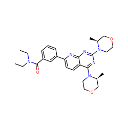 CCN(CC)C(=O)c1cccc(-c2ccc3c(N4CCOC[C@@H]4C)nc(N4CCOC[C@@H]4C)nc3n2)c1 ZINC000139456883