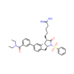 CCN(CC)C(=O)c1cccc(-c2ccc3c(c2)[C@H]2[C@H](C3)N(S(=O)(=O)c3ccccc3)C(=O)[C@@H]2CCCCC(=N)N)c1 ZINC000029400866