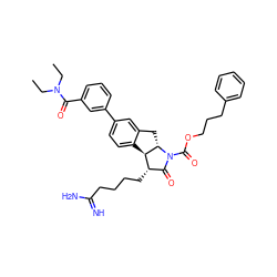 CCN(CC)C(=O)c1cccc(-c2ccc3c(c2)C[C@H]2[C@H]3[C@@H](CCCCC(=N)N)C(=O)N2C(=O)OCCCc2ccccc2)c1 ZINC000029402602