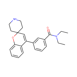 CCN(CC)C(=O)c1cccc(C2=CC3(CCNCC3)Oc3ccccc32)c1 ZINC000040972293