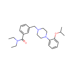 CCN(CC)C(=O)c1cccc(CN2CCN(c3ccccc3OC(C)C)CC2)c1 ZINC000013779651