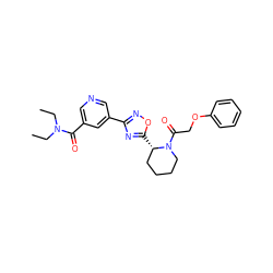 CCN(CC)C(=O)c1cncc(-c2noc([C@H]3CCCCN3C(=O)COc3ccccc3)n2)c1 ZINC000299855336