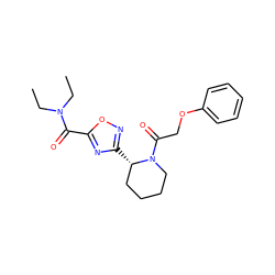 CCN(CC)C(=O)c1nc([C@H]2CCCCN2C(=O)COc2ccccc2)no1 ZINC000299855456