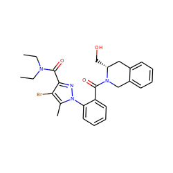 CCN(CC)C(=O)c1nn(-c2ccccc2C(=O)N2Cc3ccccc3C[C@H]2CO)c(C)c1Br ZINC000029465135