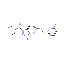 CCN(CC)C(=O)c1nn(C)c2nc(OCc3cccc(C)n3)ccc12 ZINC000103262435