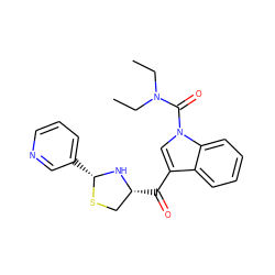 CCN(CC)C(=O)n1cc(C(=O)[C@@H]2CS[C@H](c3cccnc3)N2)c2ccccc21 ZINC000013737479