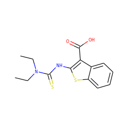 CCN(CC)C(=S)Nc1sc2ccccc2c1C(=O)O ZINC000043077805