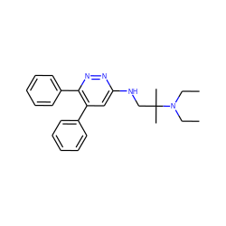 CCN(CC)C(C)(C)CNc1cc(-c2ccccc2)c(-c2ccccc2)nn1 ZINC000002014043