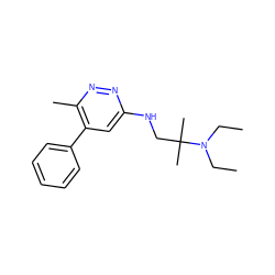 CCN(CC)C(C)(C)CNc1cc(-c2ccccc2)c(C)nn1 ZINC000027897493