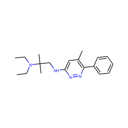 CCN(CC)C(C)(C)CNc1cc(C)c(-c2ccccc2)nn1 ZINC000000015414