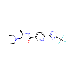 CCN(CC)C[C@@H](C)NC(=O)c1ccc(-c2noc(C(F)(F)F)n2)nc1 ZINC000096921396