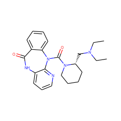 CCN(CC)C[C@@H]1CCCCN1C(=O)N1c2ccccc2C(=O)Nc2cccnc21 ZINC000029410259