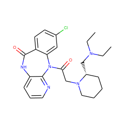 CCN(CC)C[C@@H]1CCCCN1CC(=O)N1c2cc(Cl)ccc2C(=O)Nc2cccnc21 ZINC000029416571