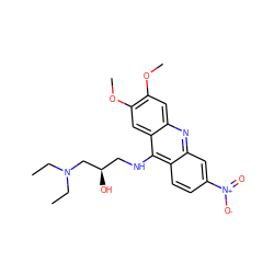 CCN(CC)C[C@H](O)CNc1c2ccc([N+](=O)[O-])cc2nc2cc(OC)c(OC)cc12 ZINC000004428559