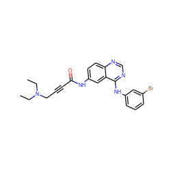 CCN(CC)CC#CC(=O)Nc1ccc2ncnc(Nc3cccc(Br)c3)c2c1 ZINC000026656652