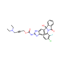 CCN(CC)CC#CCOC(=O)Nc1nc2ccc([C@]3(O)c4ccccc4C(=O)N3c3cccc(Cl)c3F)cc2[nH]1 ZINC000117122829