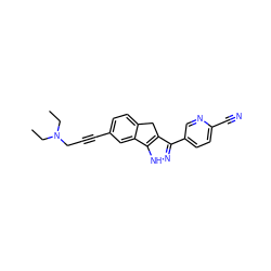 CCN(CC)CC#Cc1ccc2c(c1)-c1[nH]nc(-c3ccc(C#N)nc3)c1C2 ZINC000063298400