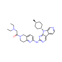 CCN(CC)CC(=O)N1CCc2nc(Nc3ncc4c5ccncc5n([C@H]5CC[C@H](C)CC5)c4n3)ccc2C1 ZINC000261109863