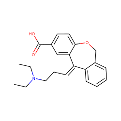 CCN(CC)CC/C=C1/c2ccccc2COc2ccc(C(=O)O)cc21 ZINC000013455789