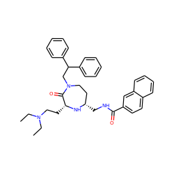 CCN(CC)CC[C@H]1N[C@@H](CNC(=O)c2ccc3ccccc3c2)CCN(CC(c2ccccc2)c2ccccc2)C1=O ZINC000206906028