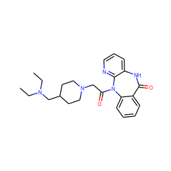 CCN(CC)CC1CCN(CC(=O)N2c3ccccc3C(=O)Nc3cccnc32)CC1 ZINC000029468156