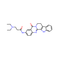 CCN(CC)CCC(=O)Nc1ccc2nc3n(c(=O)c2c1)CCc1c-3[nH]c2ccccc12 ZINC000049088195