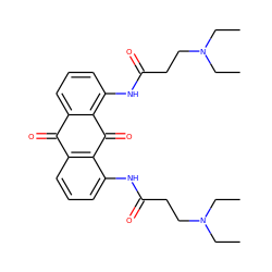 CCN(CC)CCC(=O)Nc1cccc2c1C(=O)c1c(NC(=O)CCN(CC)CC)cccc1C2=O ZINC000004393910