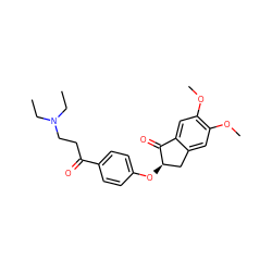 CCN(CC)CCC(=O)c1ccc(O[C@@H]2Cc3cc(OC)c(OC)cc3C2=O)cc1 ZINC000040846604