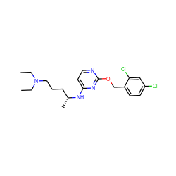 CCN(CC)CCC[C@@H](C)Nc1ccnc(OCc2ccc(Cl)cc2Cl)n1 ZINC000028521252