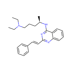 CCN(CC)CCC[C@@H](C)Nc1nc(/C=C/c2ccccc2)nc2ccccc12 ZINC000028522446