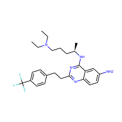 CCN(CC)CCC[C@@H](C)Nc1nc(CCc2ccc(C(F)(F)F)cc2)nc2ccc(N)cc12 ZINC001772571873