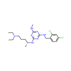 CCN(CC)CCC[C@@H](C)Nc1nc(NC)nc(NCc2ccc(Cl)cc2Cl)n1 ZINC000028817865