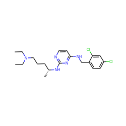 CCN(CC)CCC[C@@H](C)Nc1nccc(NCc2ccc(Cl)cc2Cl)n1 ZINC000028523631