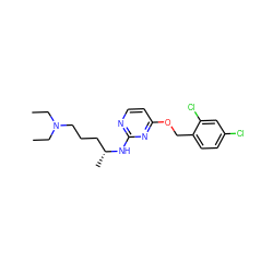 CCN(CC)CCC[C@@H](C)Nc1nccc(OCc2ccc(Cl)cc2Cl)n1 ZINC000028523218