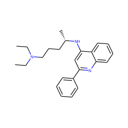 CCN(CC)CCC[C@H](C)Nc1cc(-c2ccccc2)nc2ccccc12 ZINC000001687501