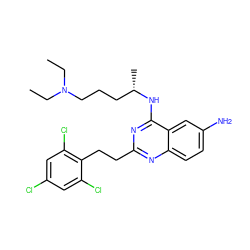 CCN(CC)CCC[C@H](C)Nc1nc(CCc2c(Cl)cc(Cl)cc2Cl)nc2ccc(N)cc12 ZINC001772643133