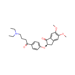 CCN(CC)CCCC(=O)c1ccc(O[C@@H]2Cc3cc(OC)c(OC)cc3C2=O)cc1 ZINC000040848252