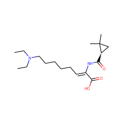 CCN(CC)CCCCC/C=C(\NC(=O)[C@@H]1CC1(C)C)C(=O)O ZINC000026024443