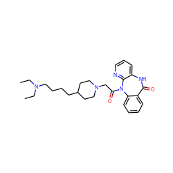 CCN(CC)CCCCC1CCN(CC(=O)N2c3ccccc3C(=O)Nc3cccnc32)CC1 ZINC000003794612