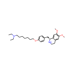 CCN(CC)CCCCCCCOc1ccc(C[C@@H]2NCCc3cc(OC)c(OC)cc32)cc1 ZINC000169342775