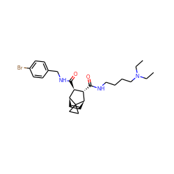 CCN(CC)CCCCNC(=O)[C@H]1[C@H](C(=O)NCc2ccc(Br)cc2)[C@@H]2C=C[C@H]1C21CC1 ZINC000168477780