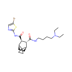 CCN(CC)CCCCNC(=O)[C@H]1[C@H](C(=O)Nc2ncc(Br)s2)[C@@H]2C=C[C@H]1C21CC1 ZINC000168305007