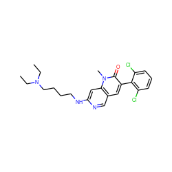 CCN(CC)CCCCNc1cc2c(cn1)cc(-c1c(Cl)cccc1Cl)c(=O)n2C ZINC000021289492