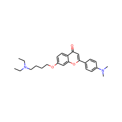 CCN(CC)CCCCOc1ccc2c(=O)cc(-c3ccc(N(C)C)cc3)oc2c1 ZINC000103241423