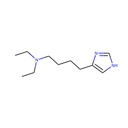 CCN(CC)CCCCc1c[nH]cn1 ZINC000013685860