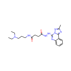 CCN(CC)CCCNC(=O)CCC(=O)NNc1nc2ccccc2c2nc(C)nn12 ZINC000004958833