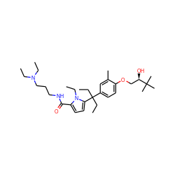 CCN(CC)CCCNC(=O)c1ccc(C(CC)(CC)c2ccc(OC[C@@H](O)C(C)(C)C)c(C)c2)n1CC ZINC000653788996